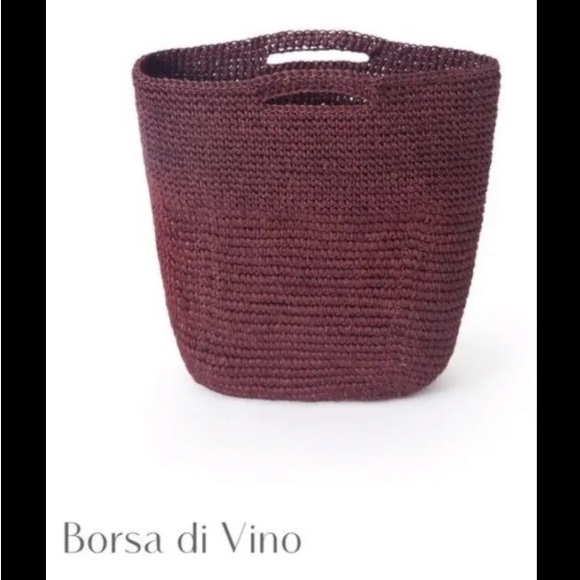 KASSATEX New York BORSA di VINO HANDMADE WOVEN PICNIC WINE TOTE BAG MIA MORETTI - Picture 6 of 9